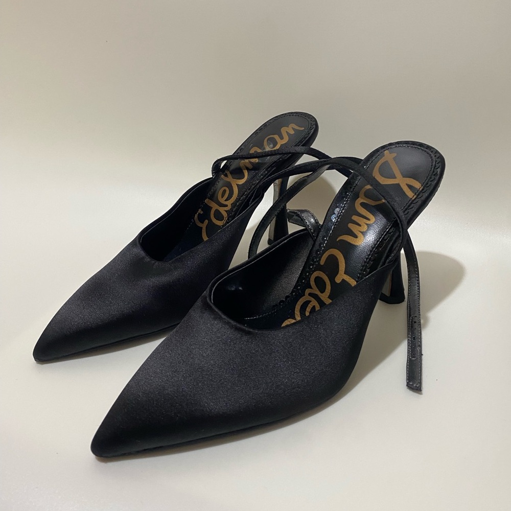 Sam Edelman Satin Black Heels Womens
